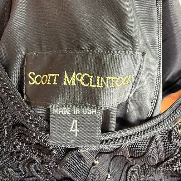 Vintage Scott McClintock Black High Neck Maxi Evening Dress Size 4 - Picture 6 of 7